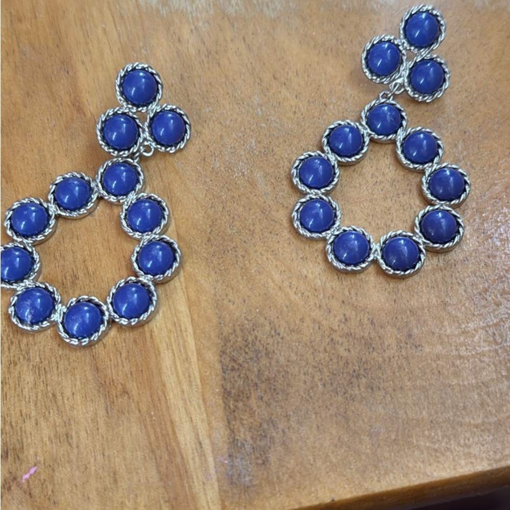 Blue Stone Drop Earrings - Women Jewelry